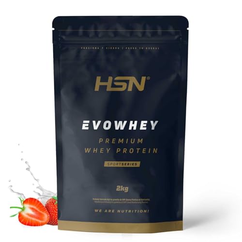 HSN Evowhey Protein | Fresa 2Kg = 67 Tomas por Envase Concentrado de Proteína de Suero | 100% Whey Protein Concentrate (WPC) | No-GMO, Vegetariano, Sin Gluten ni Soja