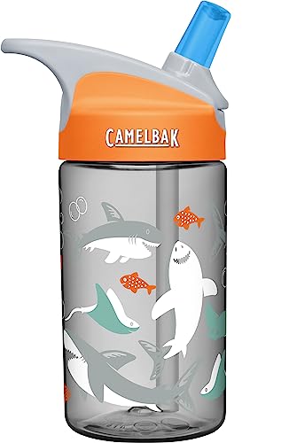 Camelbak Eddy Kids Water Bottle - Camelbak Kids Big Bite Valve - Spill Proof - Water Bottle For Kids - Bpa-Free Water Bottle - 12Oz, Sharks #TOP2