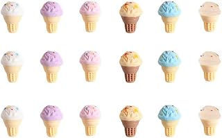 VANZACK Realistic Miniature Ice Cream Cones Models 3 Sets for Dollhouse Miniatures and Craft