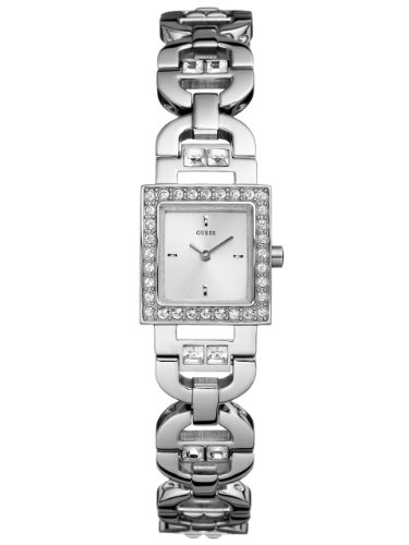GUESS U95162L1 Feminine Shine + Sparkle Watch in Silver
