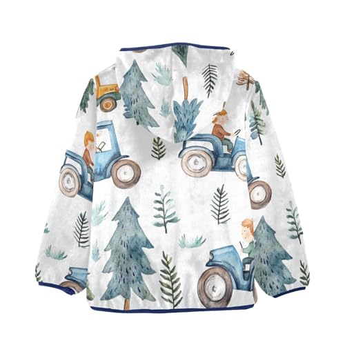 Cute Cars Blue Girls Fleece Jacket Girls Fall Jacket Girls Zip Up Hoodie Girls Sherpa Jacket 2-10T2