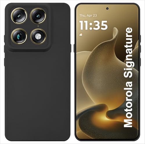 Image of SBMS Silicone Back Cover Case for Motorola Signature | Soft Micro-Fibre Lining Inside | Camera Protection Bump | Shockproof Back Cover Case for Moto Signature (Candy Cloth Black)