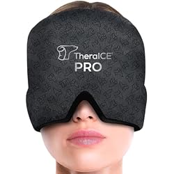 TheraICE Migraine Relief Cap PRO, Headache Relief Cap, Ice Face Mask, Cold Compress Head Wrap for Tension Headache Relief, Stress & Hangover, FocusZone Technology Provides Extra Cooling & Pressure