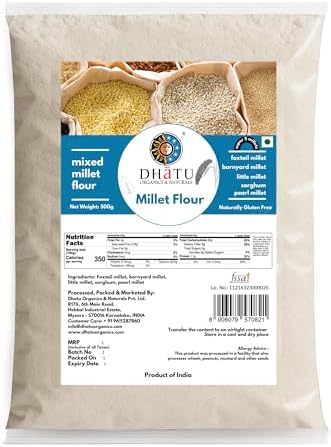 Dhatu Organics Mixed Millet Flour | Nutritious Blend of Foxtail, Pearl, Kodo & Barnyard Millets