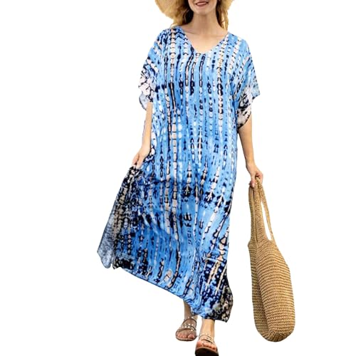 Robe longue de plage douce, caftan fluide grande taille au confort absolu