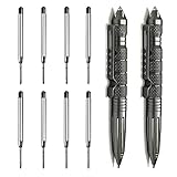 Origin-Joy 2 Pack Tungsten Steel Military Tactical Pen Set, Multifunctional EDC Self Defense Pen With 8 Ballpoint Refills