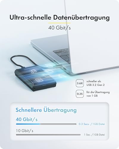 Caja M.2 NVMe USB4 Icy Box de aluminio con instalación sin herramientas para Windows y Mac 2