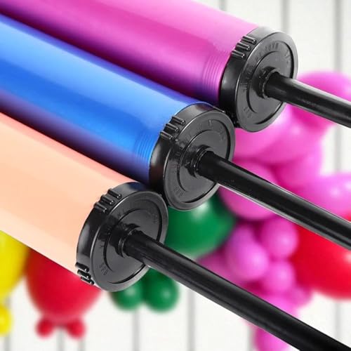 Image of Manual Balloon Pump Hand Air Inflator for Latex & Foil Balloons, Dual Action Portable Balloon Pump Decorations & Event Decorations, Multi-Colour
