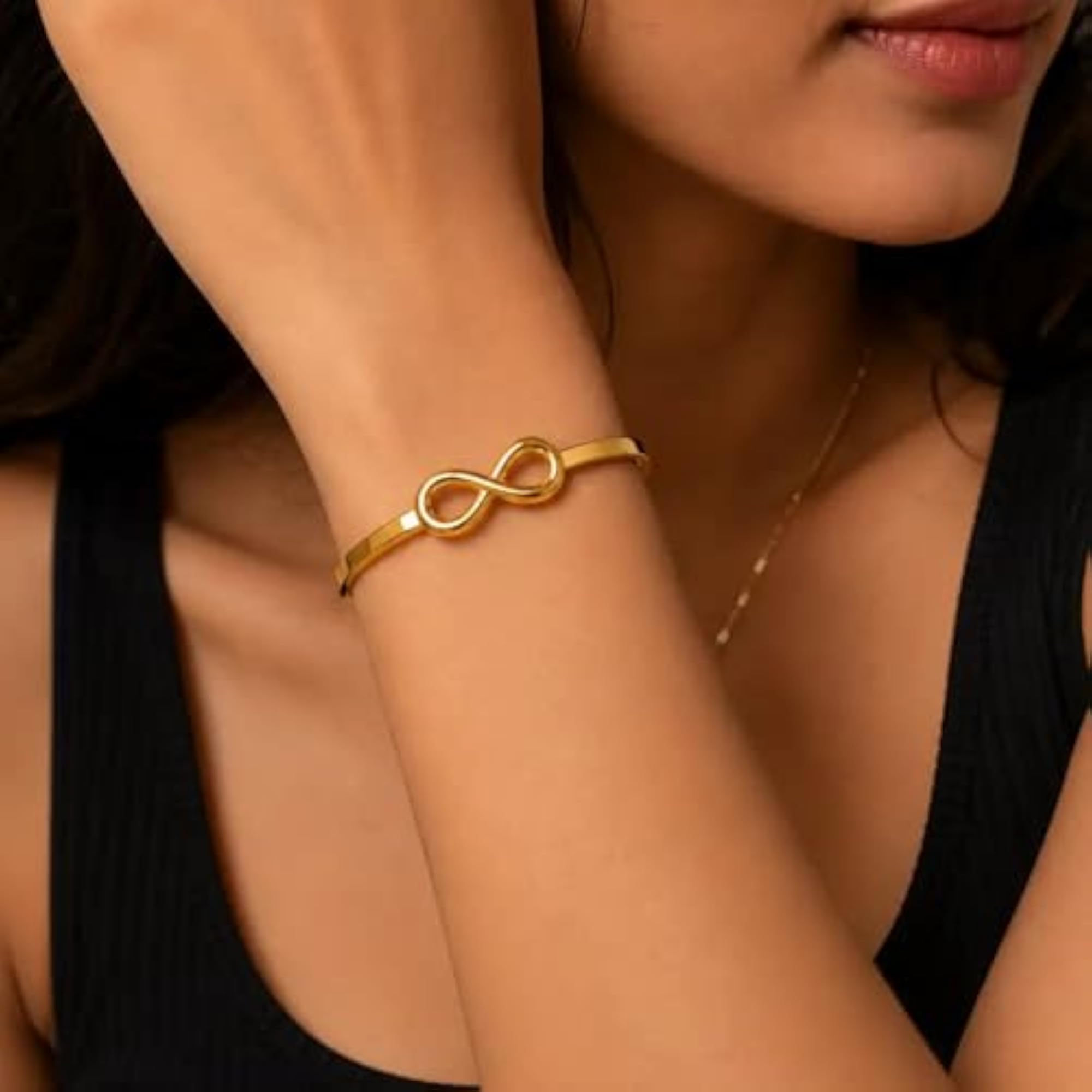 Anti Tarnish Stainless Steel Openable Infinity Bracelet & Kada Cuff Bangle