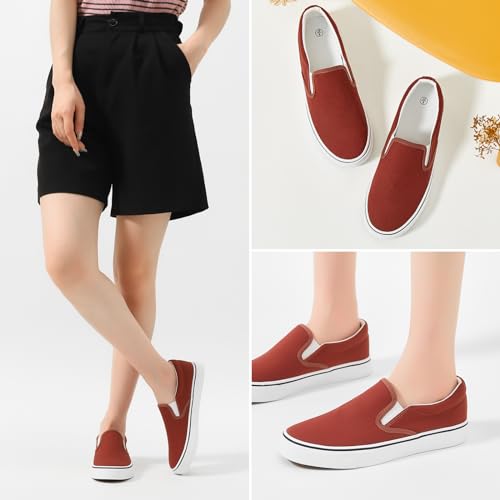 Image of Women's Canvas Slip On Sneakers Non Slip Loafers | low top non slip on walking breathable casual comfortable fashion tennis