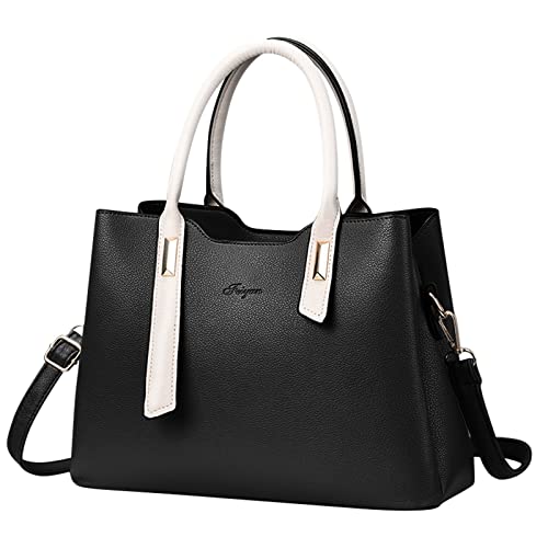 Sac fourre-tout en caoutchouc anti-tache - Sac à main pour femme noir facile à nettoyer
