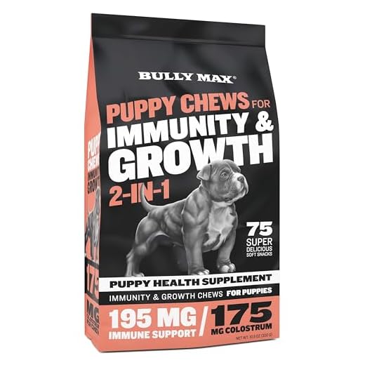 Bully Max 2-in-1 Puppy Treats Soft Chews for Immunity & Growth - Dog Vitamins & Supplements - Essential Multivitamin Food Topper for Health & Immune Support - Small, Medium & Large Breed Puppies