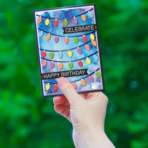 GLOBLELAND Lights Border Frame Cutting Dies for Card Making Lights Background Metal Die Cuts Rectangle Square Cutting Dies Templates for Scrapbooking Journal Embossing Paper Craft Decor - Image 4