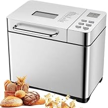 Bread Maker Machine for Home,Bread Machine with Fruit Nut Dispenser,Dough Maker with 17 Preset Menus & 15h Reservation,1h Keep Warm,3 Loaf Sizes,3 Crust Colors,for Gluten Free White Wheat Rye