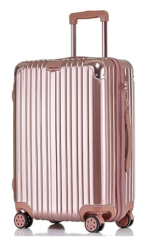 20 pollici portano sul bagaglio leggero Hard Shell ABS 4 ruota Spinner valigia moda leggera bagagli 4 ruote duro caso valigie cabina Rosa24