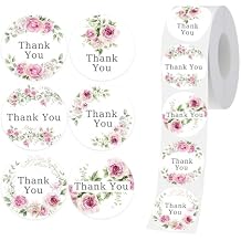 500 Pcs Thank You Stickers with Floral Decals for Business Envelope Baking Gifts Wedding Party Decor 1.25inches