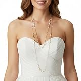 KFHENSOMR Long Pearl Necklaces for Women - Dainty Layered Chain Necklace Fashion Jewelry Gift Sweater Accessories (Gold)