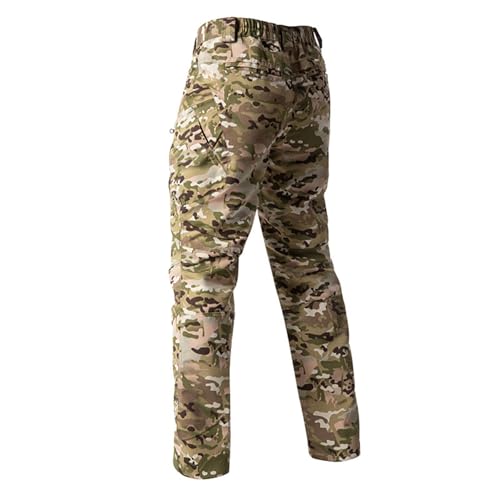 Cargo Work Pants for Men Relaxed Fit Flexcamo - Tactical Waterproof Pants Ripstop Construction Pant Multi Pockets3