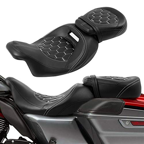 Two-up Front Rear Driver Passenger Seat Detachable Motorcycle Driver & Passenger Motorcycle Seat Fit for Harley Touring Road King Special FLHRXS 2009-2022