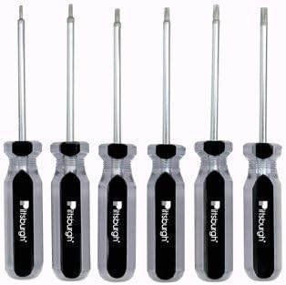 6 Piece Star Bit Screwdriver Set with Magnetic Tips: T10, T15, T20, T25, T27 and T30