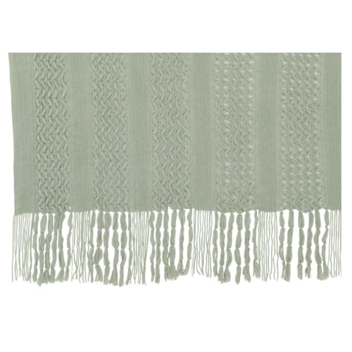 Plaid à franges TRICO vert pour vos soirées cocooning au salon - 4