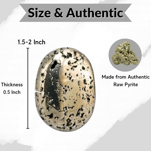 Image of Pyrite Crystal Palm Stone, 55-60mm Large Meditation Healing Crystal