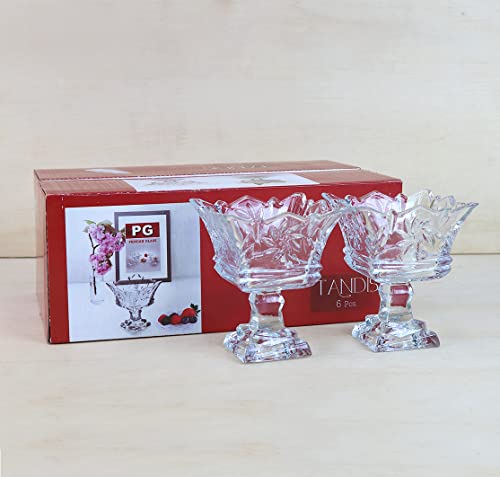 Conjunto de Taça de Vidro Transparente para Sobremesa 125ml com 6 peças