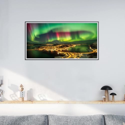 Pavemlo Special Shape Puzzles for Adults 1000 Pieces - Norwegian Gulf Aurora Jigsaw Puzzle Challenging Impossible Puzzle, Unique Home Decor & Game (16x31Inch/41x80cm) for Puzzle Lovers — view 4