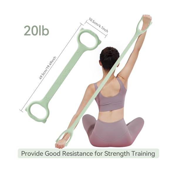 Figure 8 Workout Resistance Band - 3 Elasticities Optional 20 30 40lb, Thicker Durable Arm Back Shoulder Exercise Elastic Rope Yoga Straps Pilates Flexbands, Physical Therapy Stretch Bands - Image 2