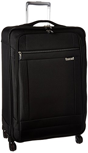 Samsonite Solyte Softside Expandable Luggage with Spinner Wheels, Black, Checked-Medium 25-Inch