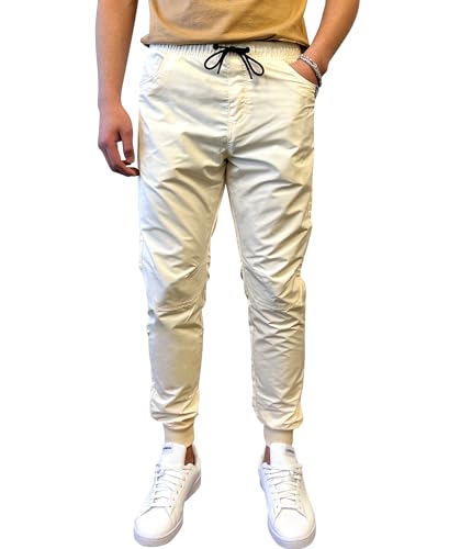Pantalon de jogging léger Southpole crème XL pour homme en tissu fluide