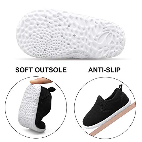Feetcity Baby Star Sneakers Boys Girls Infant Slip On Shoes First Walking Crib Shoes 18-24 Months Infant Black #TOP3