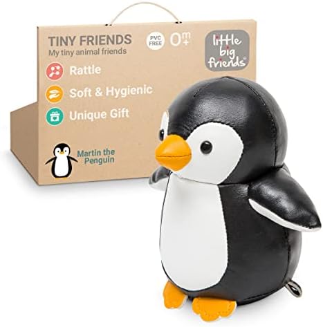 Little Big Friends Tiny Friends | Rattle Toy | Special Stuffed Animal | Easy to Clean | Martin The Penguin