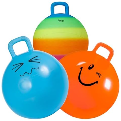Xino Sports Blue, Orange and Rainbow Hopping Balls Bundle Cover