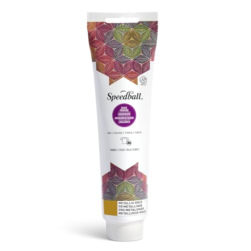 Fabric Block Printing Ink 5oz-Metallic Gold