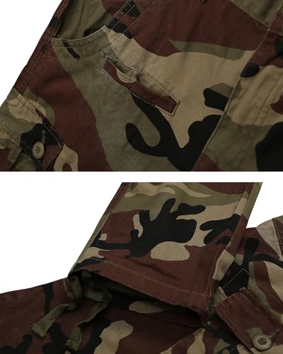 Men's Cotton Cargo Tactical Pants for Casual Work Travel Wild Streetwear with 9 Pockets Relaxed Fit No Belt 6