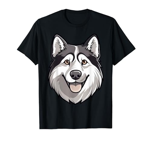 Linda cara de malamute de Alaska caricatura cachorro amante de los perros Camiseta