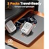 2 Pack European Travel Plug Adapter, TESSAN Europe Power Converter 4 Outlets 3 USB(1 USB C PD 20W), Type C International Adaptor to Italy Spain France Portugal Iceland Germany, EU Travel Essentials