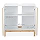 Relaxdays Waschbeckenunterschrank, 2 Fächer, Badschrank MDF & Bambus, Waschbeckenschrank HBT 60,5x60x30,5cm, Weiß/Natur