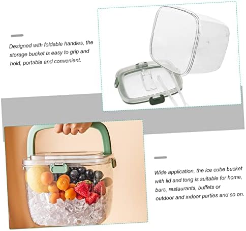 Transparent Ice Bucket Set with Lid & Tongs - Portable Wine & Beer Cooler for Parties, Home Bars, Outdoor Gatherings - Ideal for Entertaining & Events