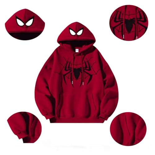 Y2K Hip Hop Hoodie Retro Street Collar Spider Large Loose Hoodie Gothic Clothes Rock Pullover Jacket2