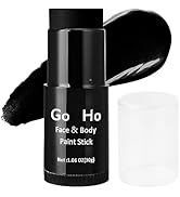 Go Ho Cream-Blendable Black Face Paint Stick (1.06 oz),Full-coverage Black Face Body Paint for Ad...