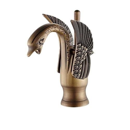 Mitigeur de lavabo design cygne or chrome eau chaude et froide robinet