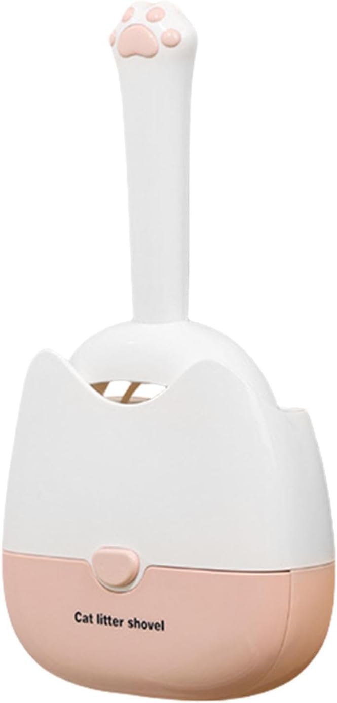 Cat Litter Scoop Pet Poop Cleaner | Wall Mounted Litter Scoop Holder for Indoor Outdoor Travel Kitten Puppy Bunny Small Pets Apartment Yard Cleaning
