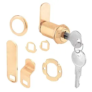 Prime-Line Products U 9953 1-3/8-Inch Cam Lock, Brass Plated Diecast