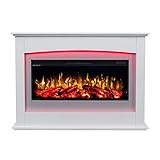 2021 35 INCH LED Flames White Mantel Glass TRUFLAME Wall Mounted Electric FIRE