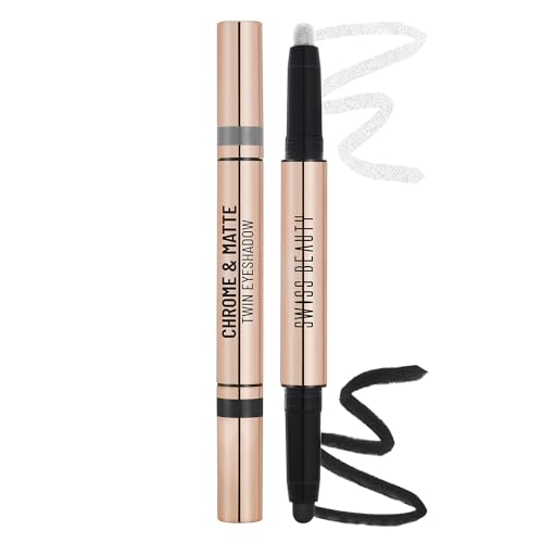 Image of Swiss Beauty Chrome & Matte Twin Eyeshadow Stick | Mix of Matte and Shimmer | Easy to blend, non creasing eyeshadow | 24 Hour Stay | Shade- Night Skies, 2g