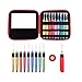 Lighted Crochet Hooks with Case Value Pack 9/pkg Set and Bonus Seam Ripper Lighted - LED Lite Hooks - Ergonomic Needles for Arthritic Hands & Organizer. Set of 9 Hooks Size 2,5mm to 6,5mm (Red)