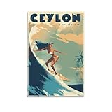 Vintage-Reiseposter, Ceylon-Poster, Sri Lanka, 