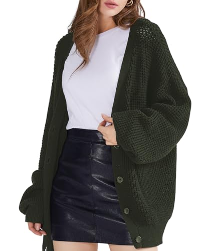 RUE PARIS Unbuttoned Fashion European Cardigan Coat with Shoulder Pads